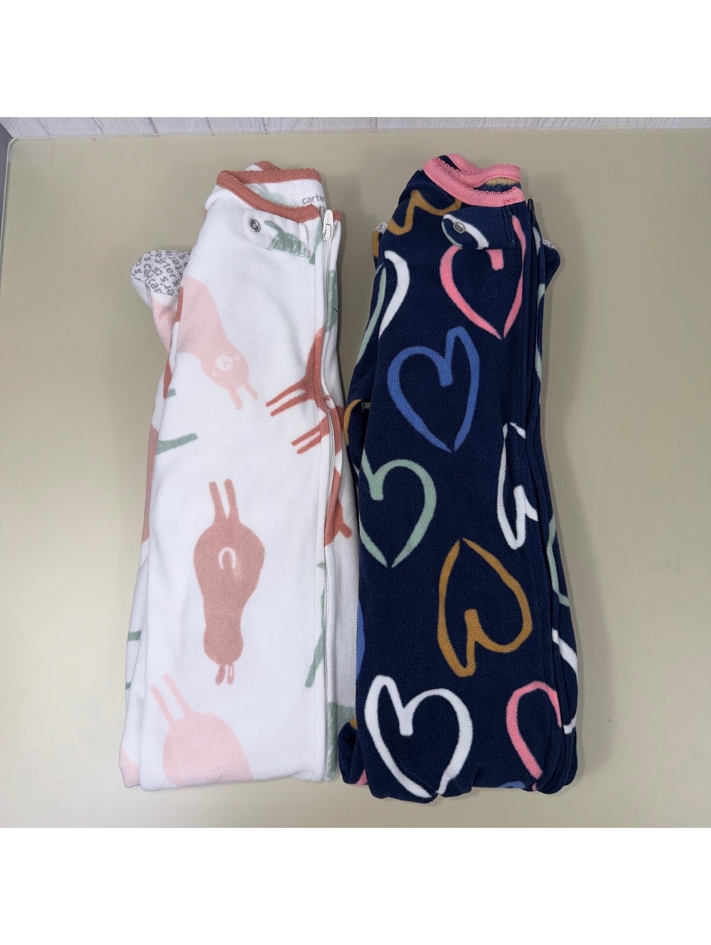 Carter’s Girls 3T Fleece Footed Pajamas 2 Pack